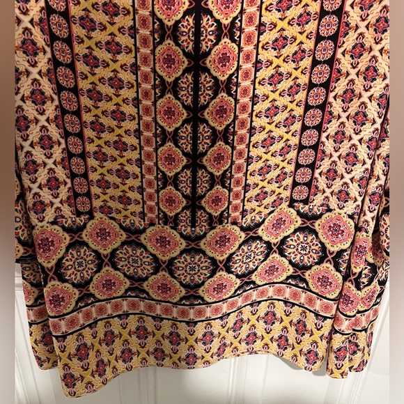 Rose + Olive Women's Blouse Boho Mandala Colorful Long Sleeve Shirt Size 2X - Picture 7 of 11
